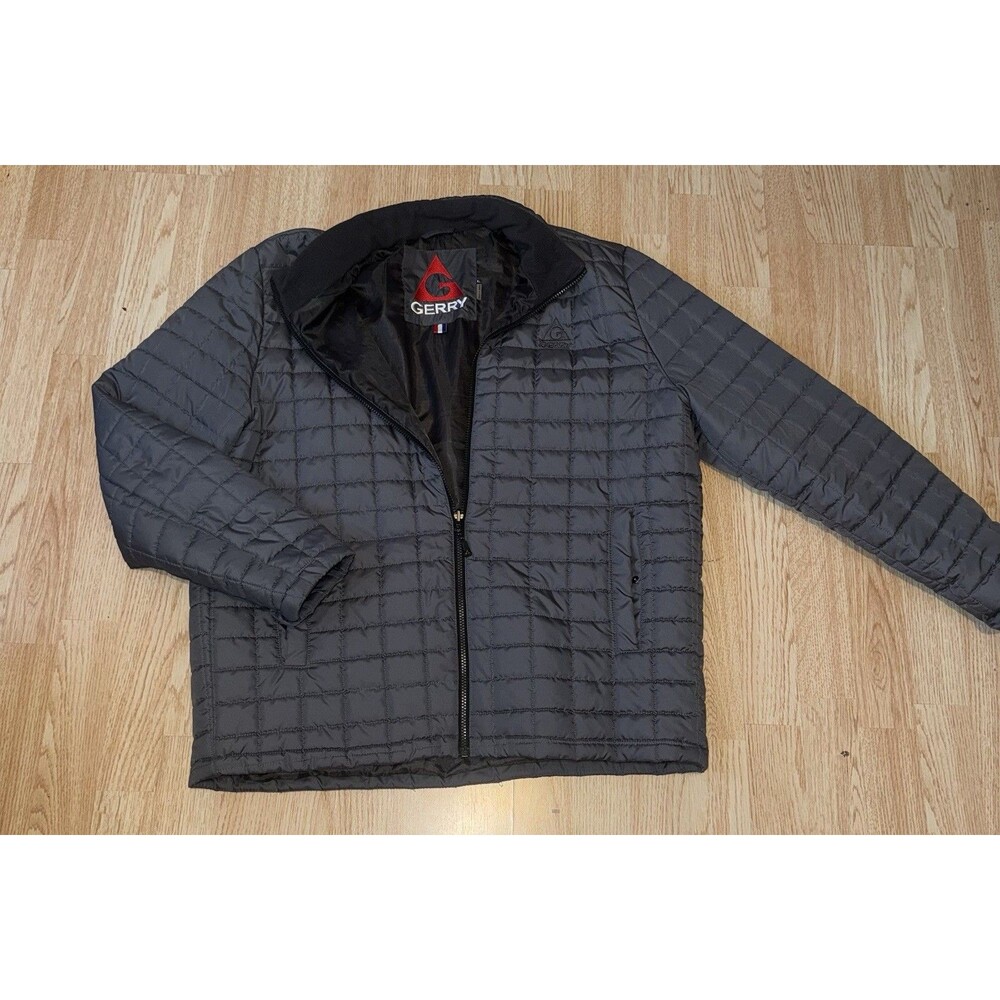 Gerry Men's XL Gray Quilted Lightweight Full Zip Stand-Up Collar Jacket